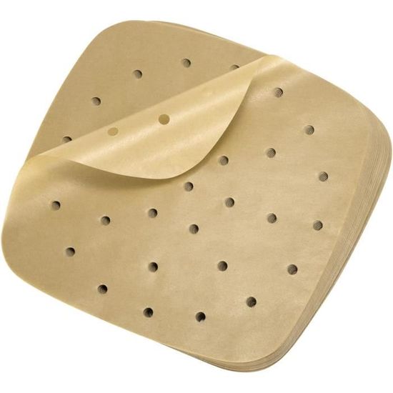 200 Feuilles De Cuisson Perforées Pour Friteuse à Air (air Fryer) - 20.5x14 Cm, Résistantes à 220°C, Antiadhésives - Gain De Temps Et Cuisson Uniforme
