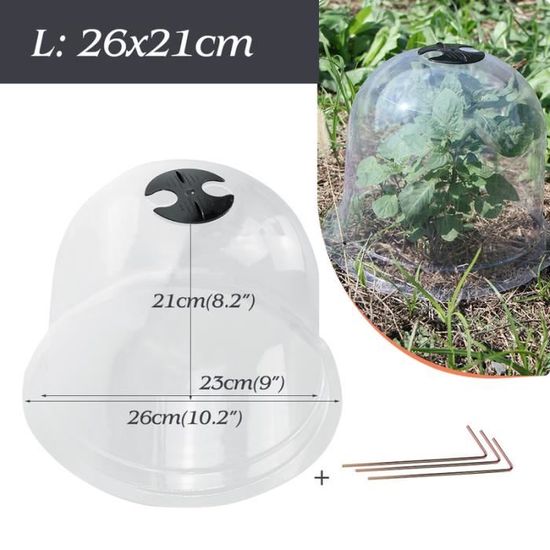6 Pièces Lot De Cloches Serre Jardin Avec Piquets Fixation Et