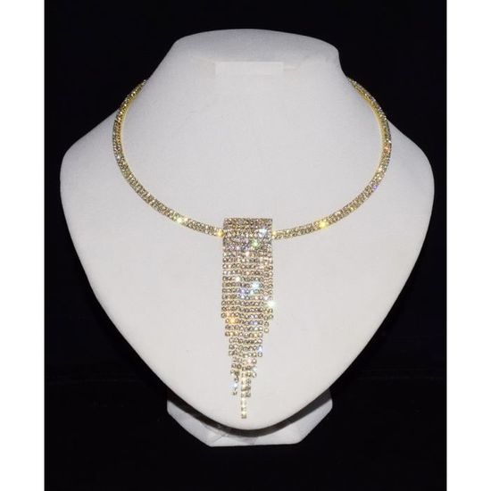 Collier Fleurs Tour De Cou Pour Soirée/Mariage - Transparent Avec Fermoir Mousqueton