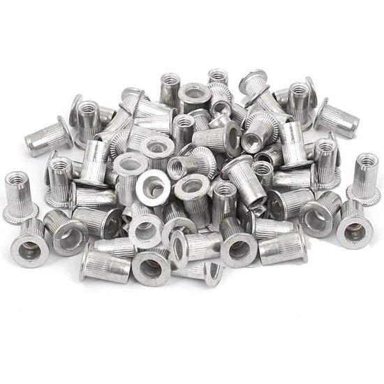 Lot de 25 rivets en aluminium M4 fileté rivnut pour insert 4 mm [91 ...
