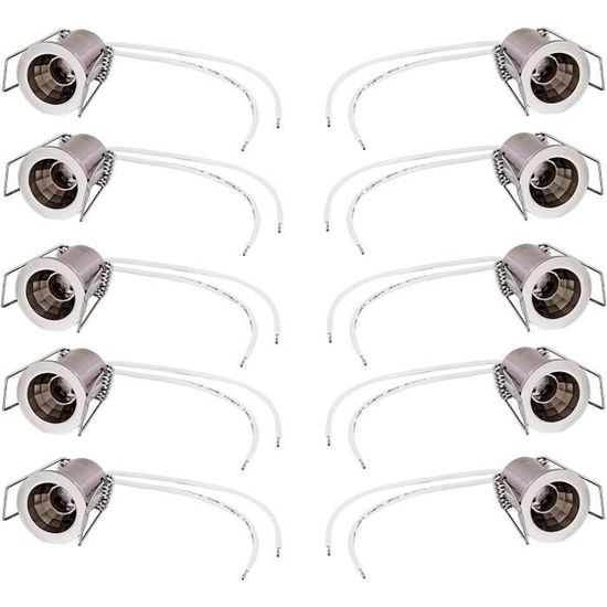 10 Mini LED SMD 3 V Blanc Chaud – Fil 180 Mm – Pour Maison Miniature, Jardin, Train, Voiture RC