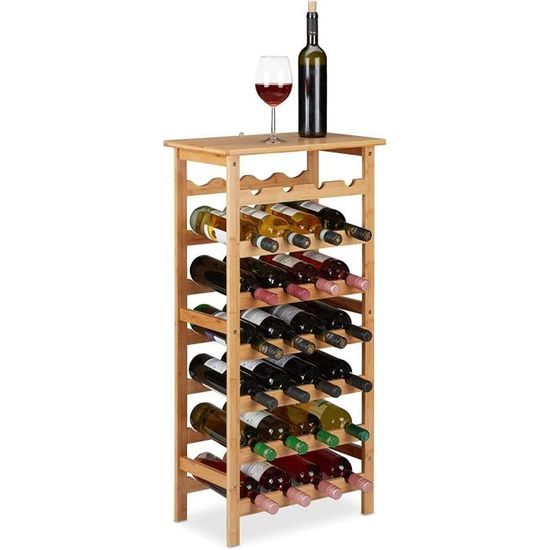 Casier à Vin En Bambou - Rangement 12 Bouteilles - 3 Niveaux - Design Naturel Pour Cave Ou Cuisine - 7