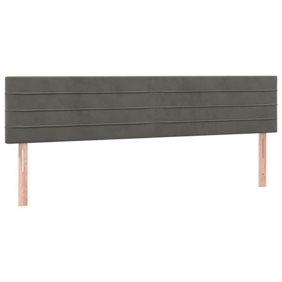 Tête De Lit En Tissu Gris Foncé - 90x5x78/88 Cm - Lit 90 Cm - Neuve