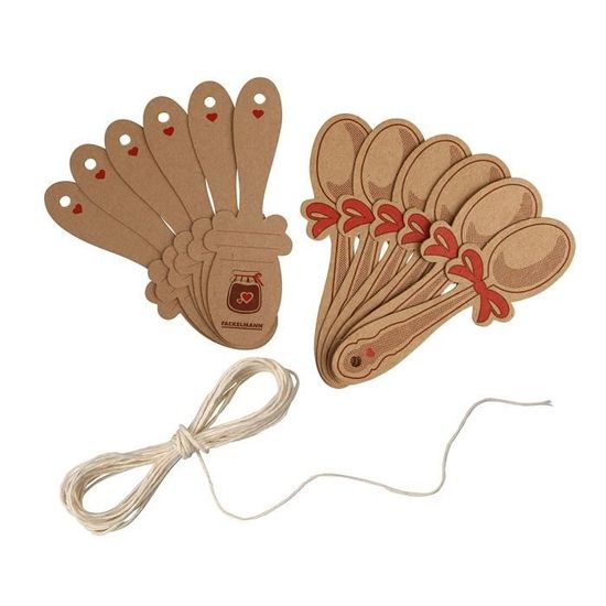 Lot De 24 Mini Cuillères En Bois Avec étiquettes Et Ficelle - Pour épices, Sucre, Miel, Café - Organisation Cuisine