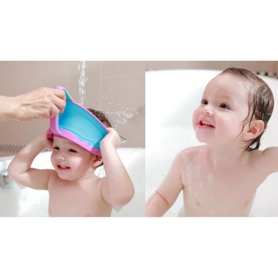 Casquette De Bain Bébé Silicone - Protège Yeux Et Oreilles Pendant Le Shampoing