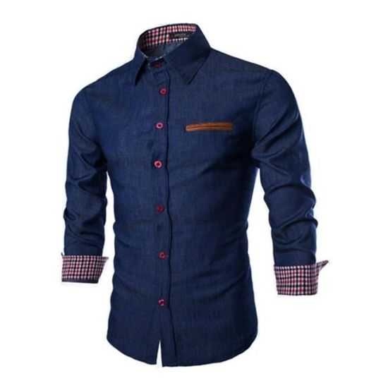 Chemise à Manches Longues Homme Couleur Unie - Coupe Droite Infroissable Urbaine