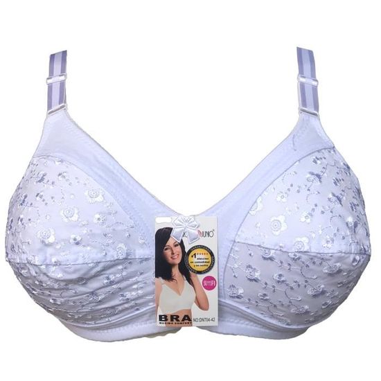 Soutien Gorge Blanc Motifs Fleurs Sans Armatures 95F Lingerie Grande soutien-gorge-blanc-motifs-fleurs-sans-armatures-95f-lingerie-grande