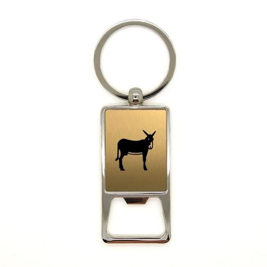 Porte-clés Métal Carré Or Brossé 3.5x3.5cm - Gravure Laser Personnalisable Pour Logo Ou Texte