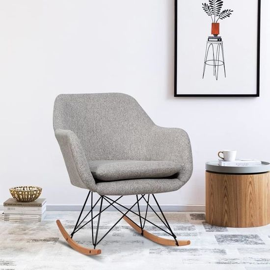 Fauteuil à Bascule De Jardin RELAX4LIFE - Chaise Papasan Avec Coussin épais - Supporte 205 Kg - Pour Intérieur Et Extérieur - 9