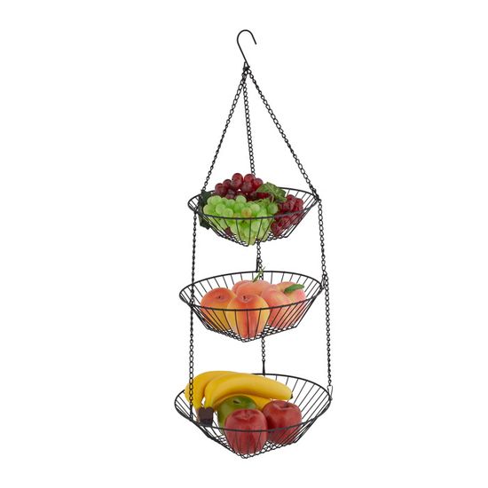Relaxdays Corbeille à Fruits, 3 Niveaux, Design Floral, Convient aux légumes et pâtisseries, HLP : 34x49x31,5 cm, Noire Relaxdays Corbeille à Fruits, 3 Niveaux, Design Floral, Convient aux légumes et pâtisseries, HLP : 34x49x31,5 cm, Noire