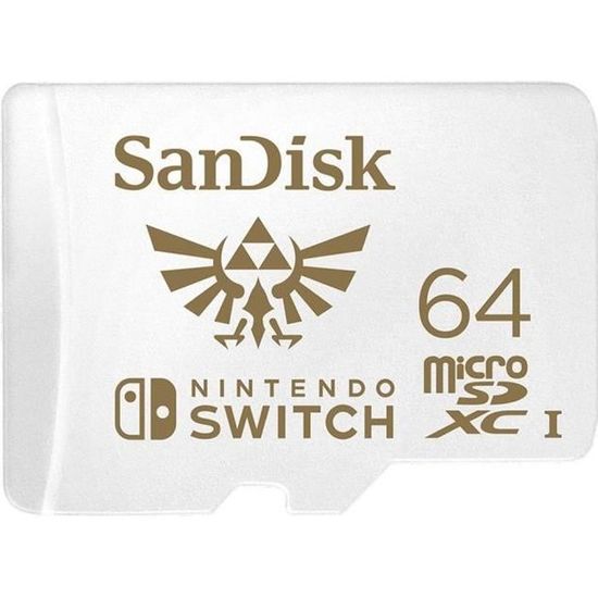 Carte mémoire flash SanDisk pour Nintendo Switch - 64 Go - UHS-I U3 - microSDXC