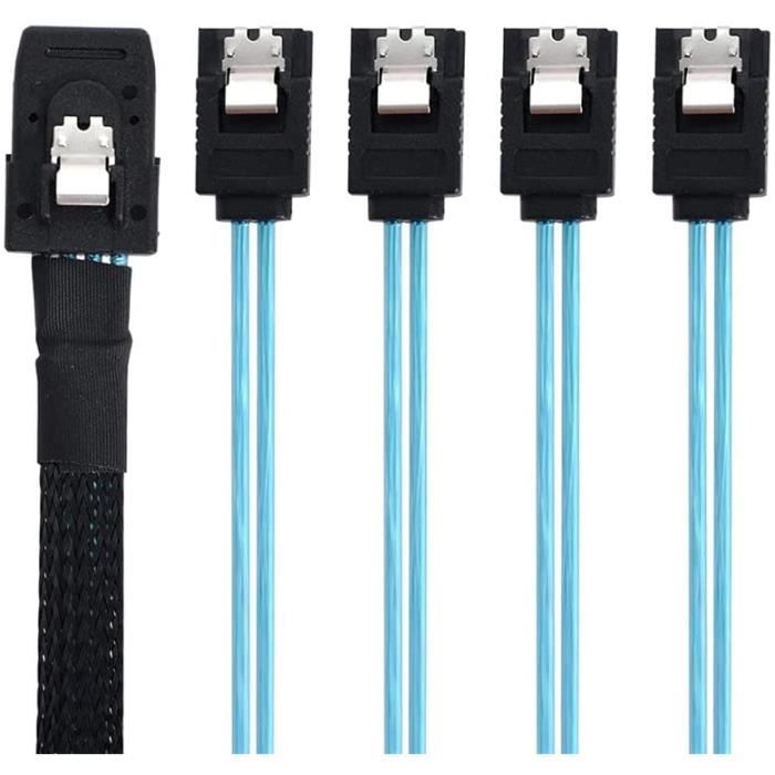 Câble Interne Mini SAS SFF-8087 Vers 4x SFF-8482 - Pour Disques Durs SAS Et RAID