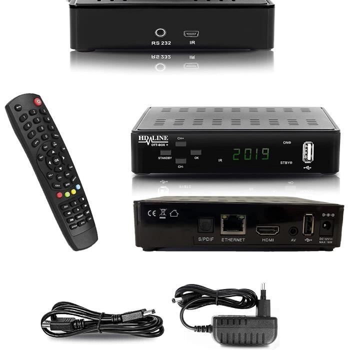 Hd-line iptv box plus full hd 1080p lecteur multimédia smart tv internet tv  xtream (hdmi , 2x usb 2.0 , ethernet , av , - Cdiscount TV Son Photo