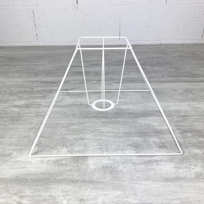 Armature Abat-jour Carré 30 Cm En Blanc Par Graine Créative – DIY Déco