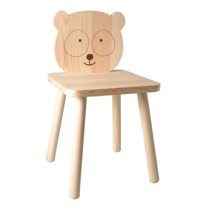 Chaise en bois Panda Adorable - Artémio Beige