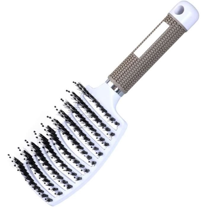 Grand peigne incurvé Peigne à disque Produits de coiffure Massage Santé Grand peigne incurvé Peigne coiffant (noir et blanc)