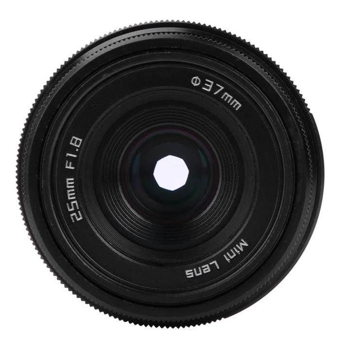 Objectif Grand Angle F1.8 CCTV C de 25mm Pour Sony Nikon Canon DSLR (noir)