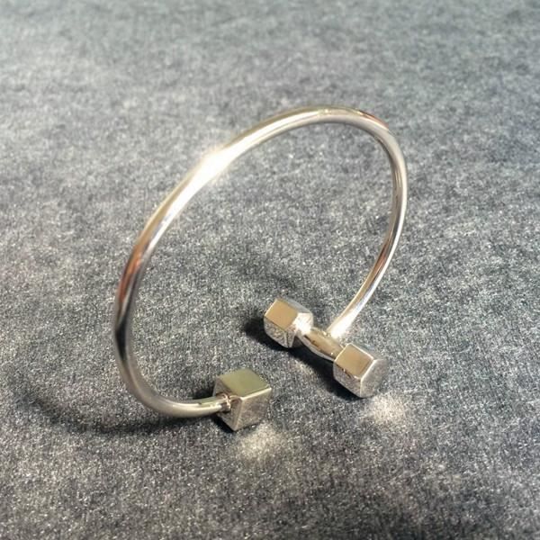 Plaqué Ensemble De Gymnastique Support Haltère Bracelets_Argent