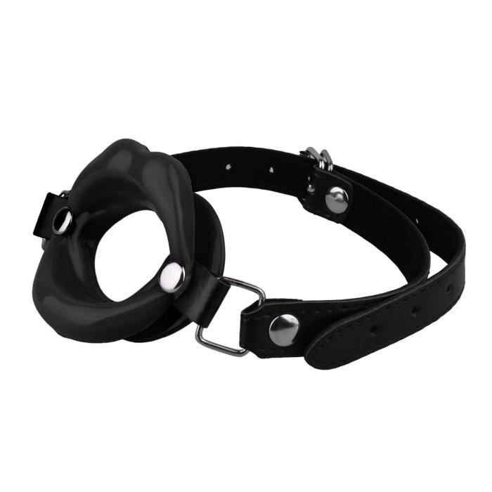 Gag Baillon Bouche SM Silicone Toys Open Mouth Gag Harnais Sexy Bondage BDSM O-ring Anneau Noir