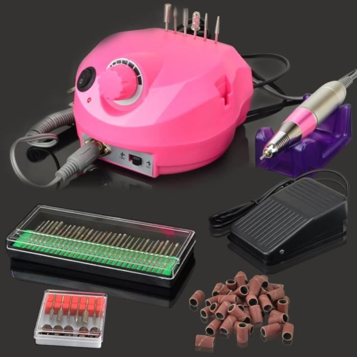Ponceuse à Ongles Rose Professionnel Manucure Avec Pédale