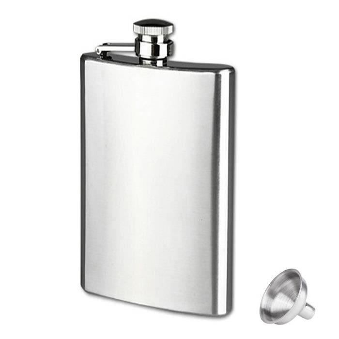 10 oz en acier inoxydable de poche Flasque Alcool Whisky d'alcool bouchon à vis G25E5A