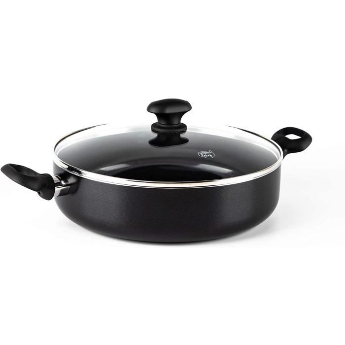 GreenChef Sauteuse Revêtement Antiadhésif Sain en Céramique, pour Induction/Four/Lave-Vaiselle, 28cm / 4.3L, Noir