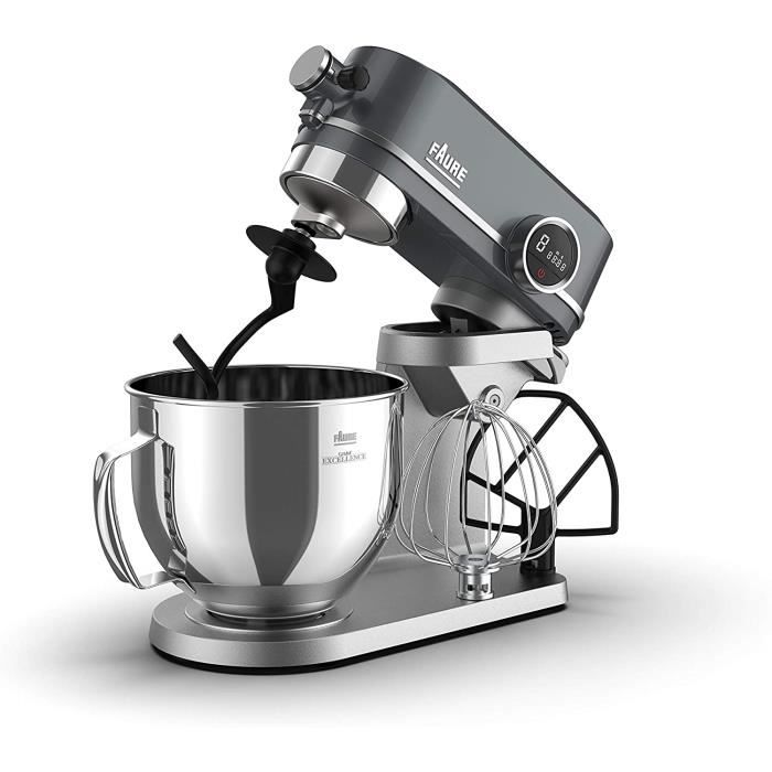 Faure FKM-901ME1 Robot Pâtissier Magic Baker Excellence - 800W transmission directe - Mouvement Planétaire - Bol Inox 5,2L - Coloris