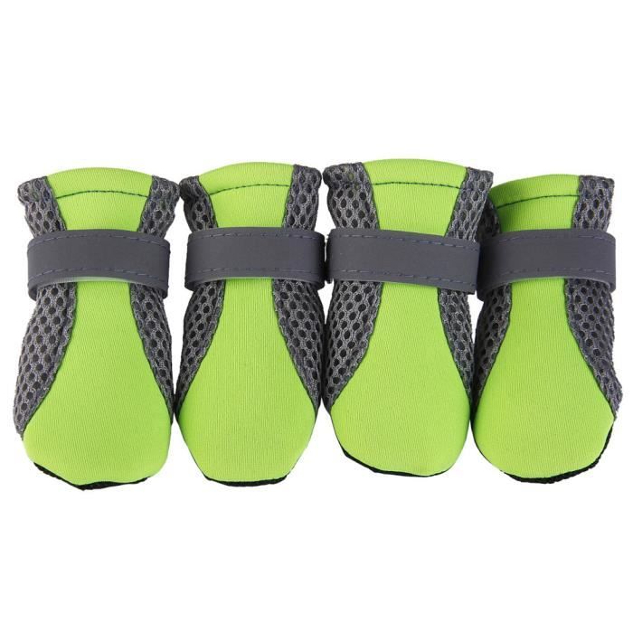 Chaussures de Chien Chiot Botte Protection Antidérapant Chausson Protections des Pattes - Vert, S
