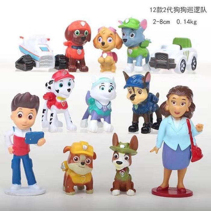 12 pcs Patte Patrouille Chiot Chien voiture Jouets Anime Figurine Voiture En Plastique Jouet Action Figure modèle Gâteau décoration
