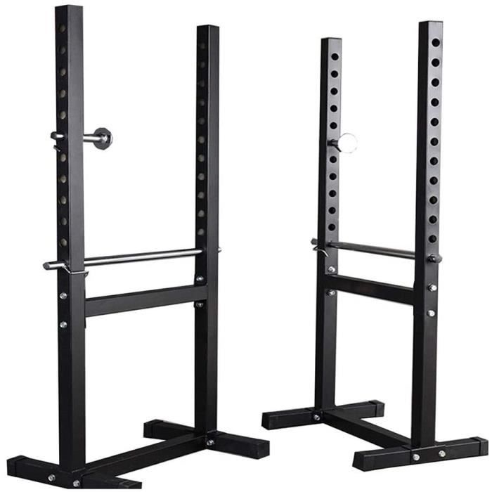 BANC DE MUSCULATION Cages de squat Barre de Traction Porte-haltères Fendu Banc de Fitness pour Homme Stand de Musculati321