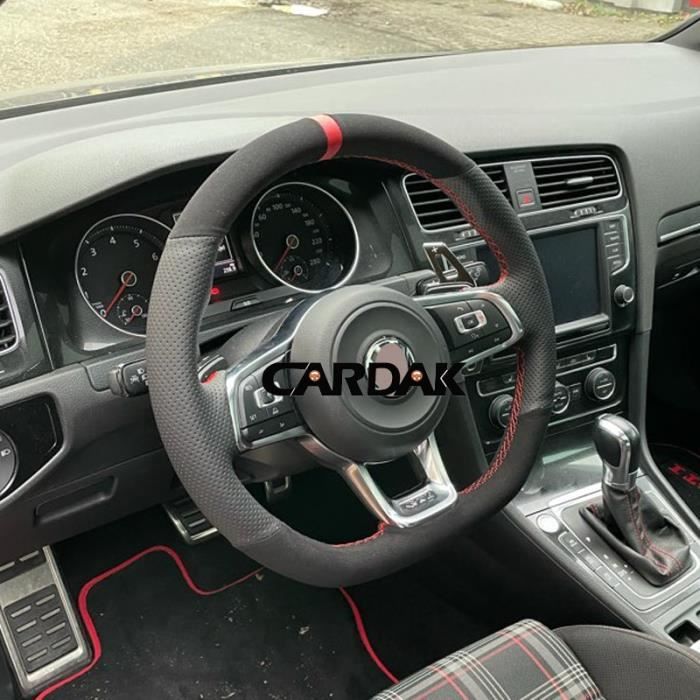 Couvre volant,CARDAK – housse de volant de voiture en daim, pour Volkswagen Golf 7 GTI R MK7 VW Polo GTI Scirocco 2015 - Type 6