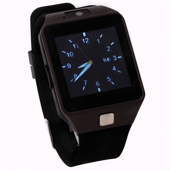 CEKA TECH® Montre connectée, Bluetooth Smart Watch avec Caméra Écran Incurvé Tactile Support SIM/TF Card Podomètre Sommeil