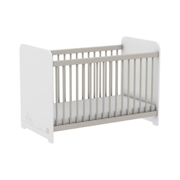 MISTIGRI 261537 Lit bébé - 60 x 120 cm - Blanc mat
