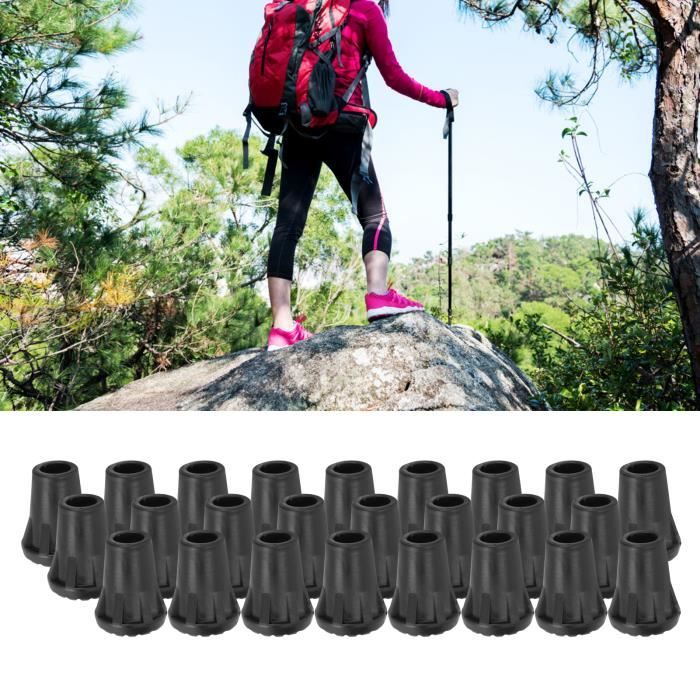 25pcs-pack Embouts de Bâton de Marche en PVC Protecteurs de Virole Pointe d'Extrémité de Canne Robuste