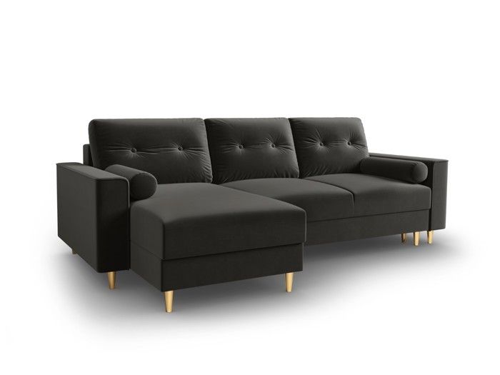 Canapé d'angle 4 places Gris Tissu Design