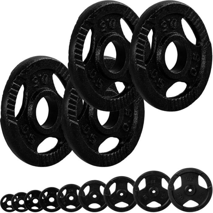 MOVIT Poids en fonte grip - Lot 4x0,5 kg - diamètre d'alésage 31 mm - noir