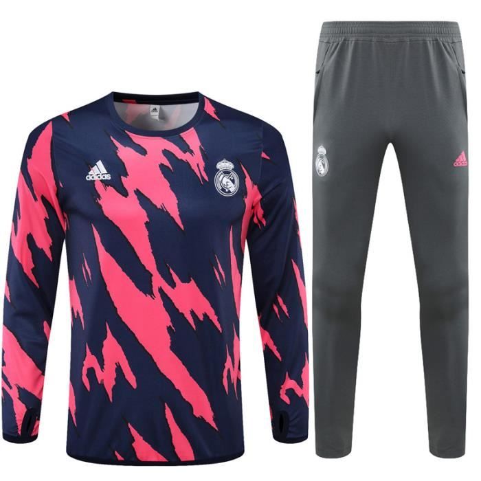 Survêtement Foot Homme Real Madrid,Maillot Foot Enfants Garçon Homme 2021 Survêtement Foot Maillot de Foot,Haut et Pantalon