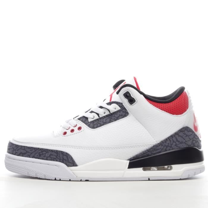 BASKETS x Air-Jordan 3 Retro Fire Red CZ6431-100 Aj3 Homme Femme Sz-45