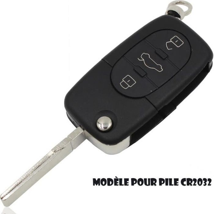 Cle plip pour audi a2 a3 a4 a6 a8 tt s3 s4 a1 a5 q7 3 boutons coque pour pile cr2032 telecommande @pro-plip
