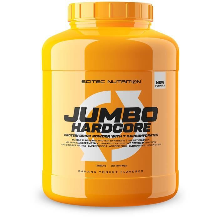 Jumbo Hardcore 3060g Banane Yaourt Scitec Proteine Gainer Musculation