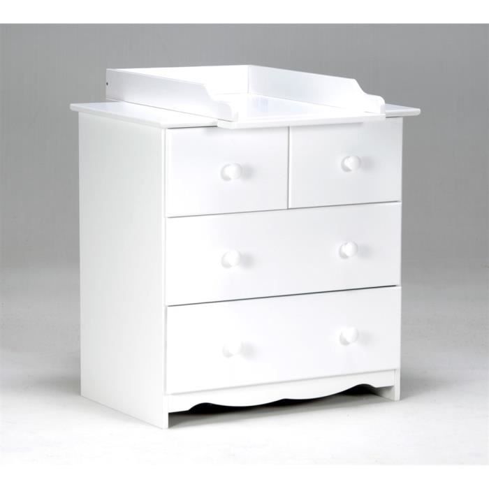 Commode / plan à langer Teddy Blanc Laqué
