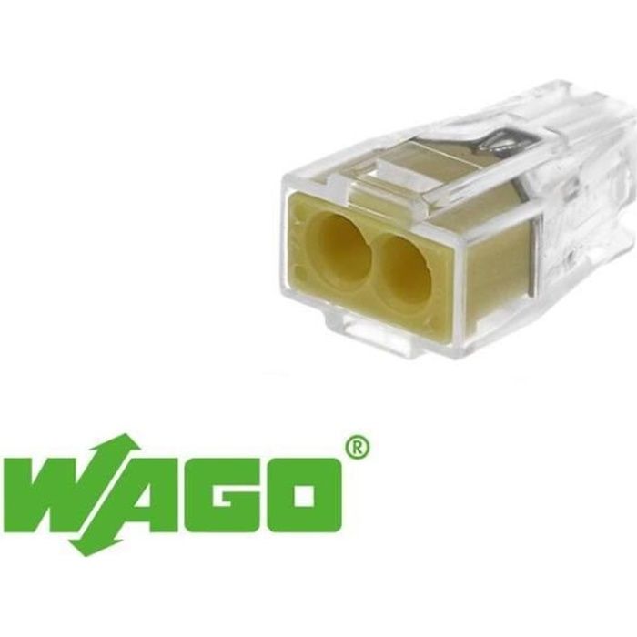 100 connecteurs WAGO 2 entrées (jaune)