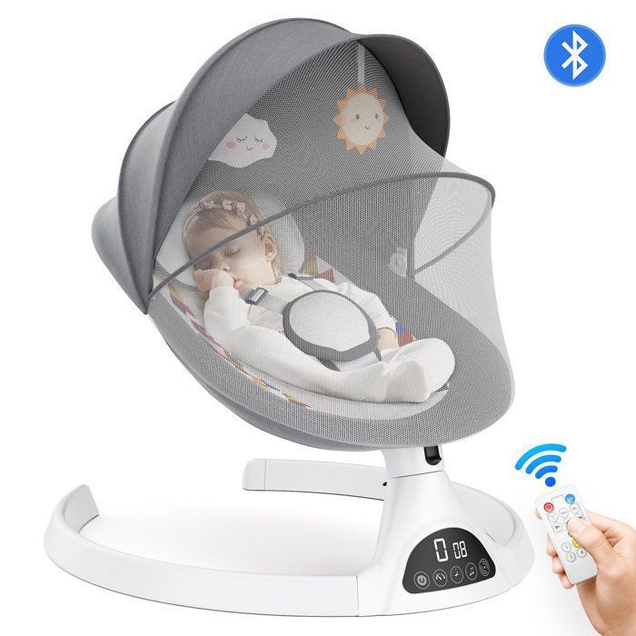 Balancelle bébé Transat Bébé Électrique 5 Amplitudes de Vibrations avec Minuterie et Musique transat électrique Bebe