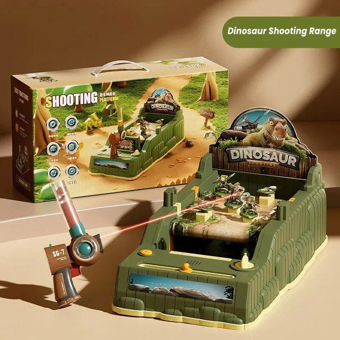 Jouet De Tir De Dinosaures Pour Enfants, Jeu De Tir Sur Cible Mobile Avec Spray 2 Pistolets Airsoft Et 24 Balles Souples Envoyer Halloween Anniversaire Garcon Et Fille Score Record Jeu Jouet Cadeau