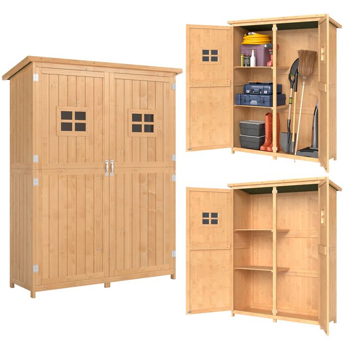 Outsunny - armoire de jardin - Sapin - 1275x50x164cm -
