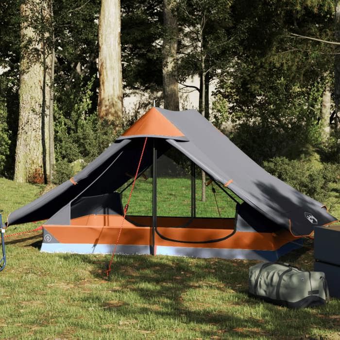 Tente de camping - vidaXL - 2 personnes - Imperméable - Gris - Facile à monter