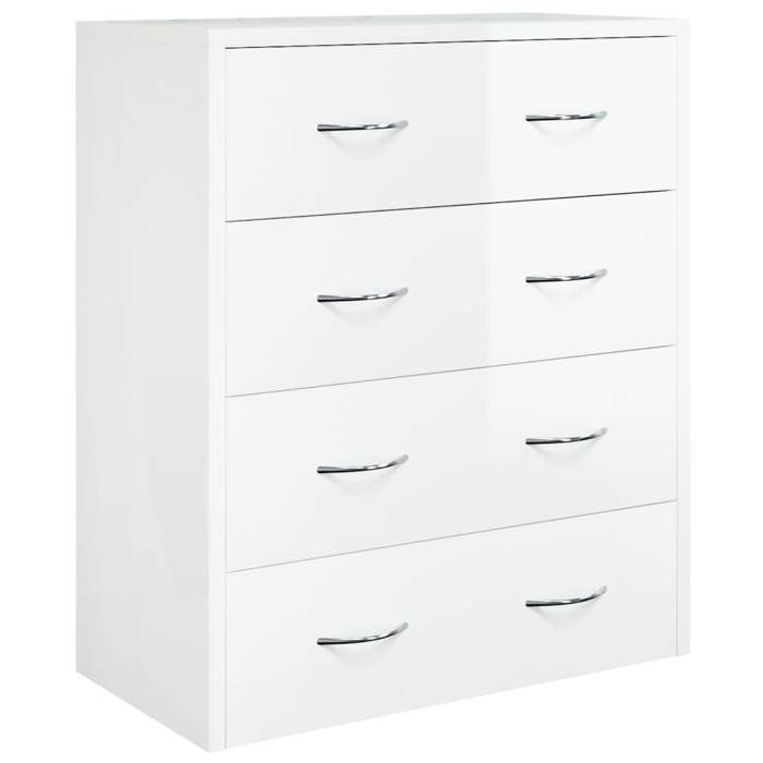 Commode/Buffet contemporain avec 4 tiroirs 60x305x71 cm Blanc brillant LL0000162153