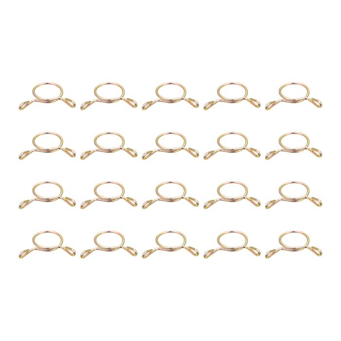 Sourcing Map Ressort Collier Serrage, 10pcs 65Mn Acier 18mm Interne Diamètre Basse Pression Air Clip Pinces Apte 19.4mm-21.4mm OD Carburant Conduites Silicone Vide Tuyaux, Nickel Plaqué
