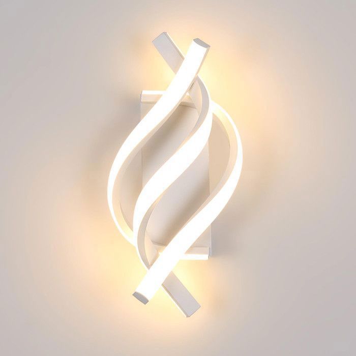 DELIPOP Applique Murale LED Design Incurvé 22W Blanc Chaud - Lampe Moderne pour Chambre Couloir