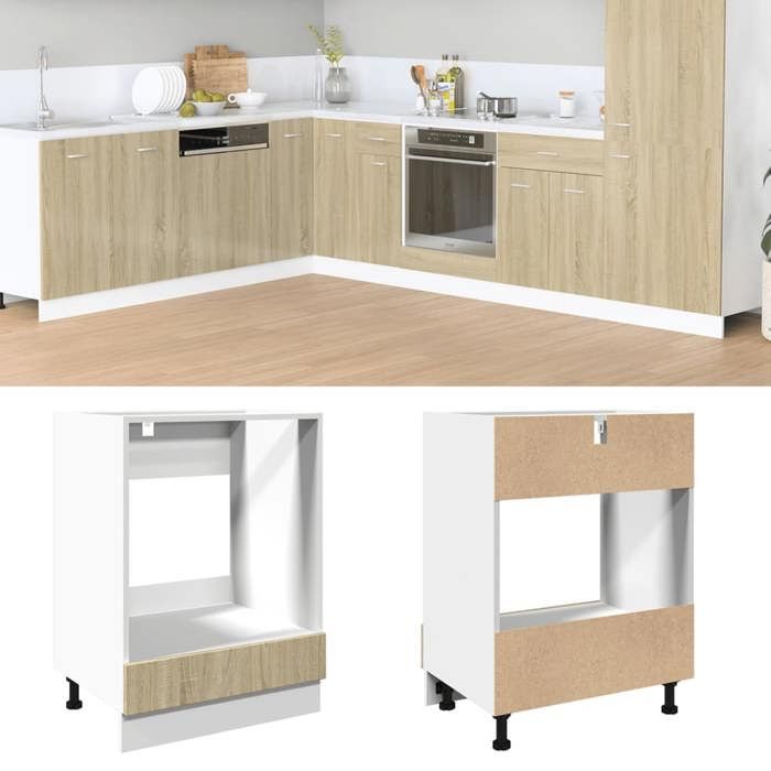 SALE 2025Commode bahut cuisine - Armoire à four - Chêne sonoma - 60x46x815 cm - Aggloméré1685 Kg 5610